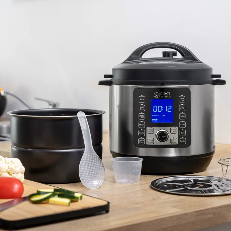 Elektrischer Schnellkochtopf 6 L, 12 Programme, mit Sous-vide-Funktion