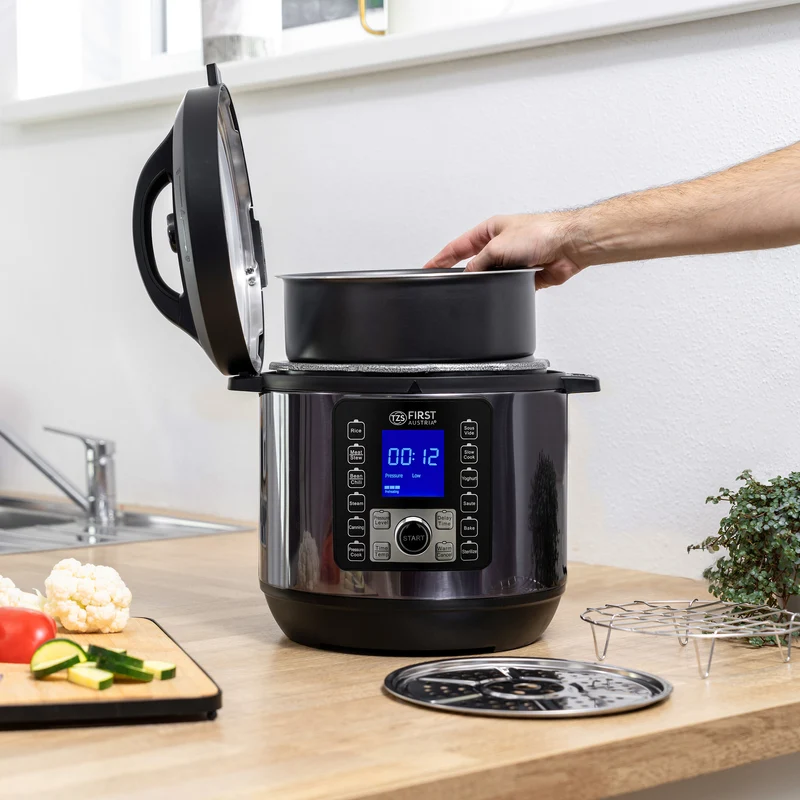 Elektrischer Schnellkochtopf 6 L, 12 Programme, mit Sous-vide-Funktion