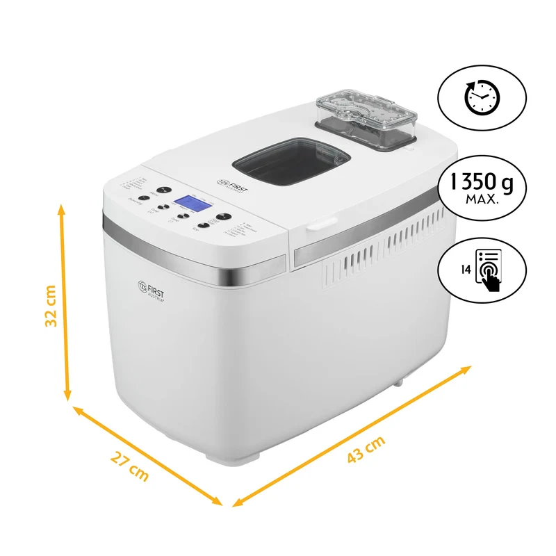 Brotbackautomat 900–1350 g, 14 Programme, Zutatenspender