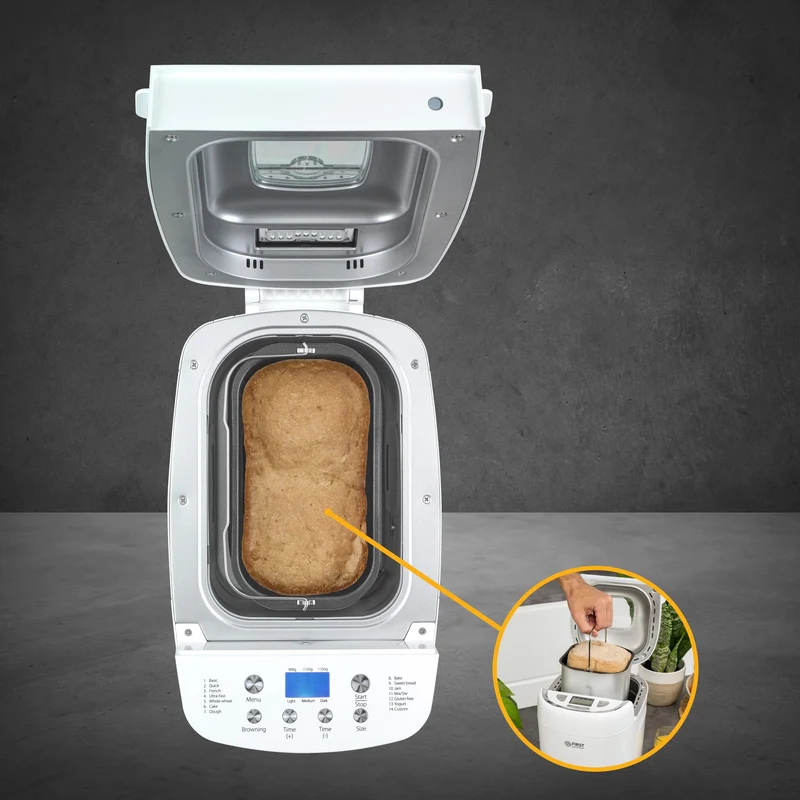 Brotbackautomat 900–1350 g, 14 Programme, Zutatenspender