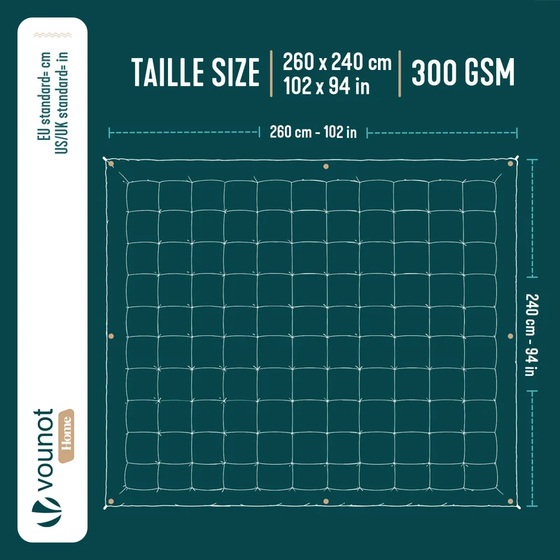 Bettdecke 260x240 cm, 4 Jahreszeiten Daunendecke 300GSM Füllung