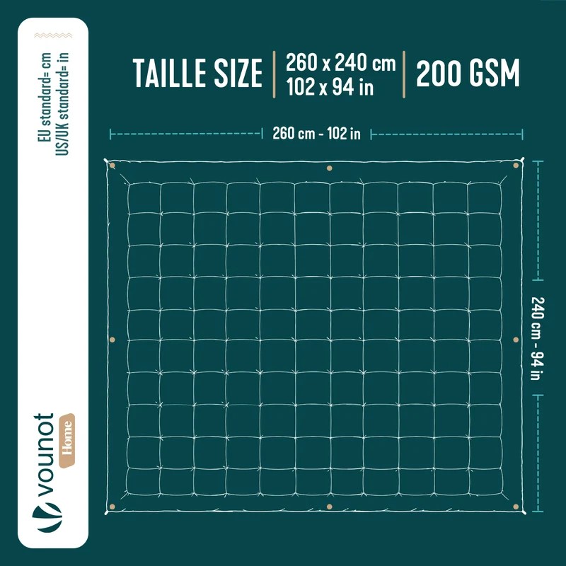 Bettdecke 260x240 cm, Dünne und Leichte Sommerdecke 200GSM Füllung