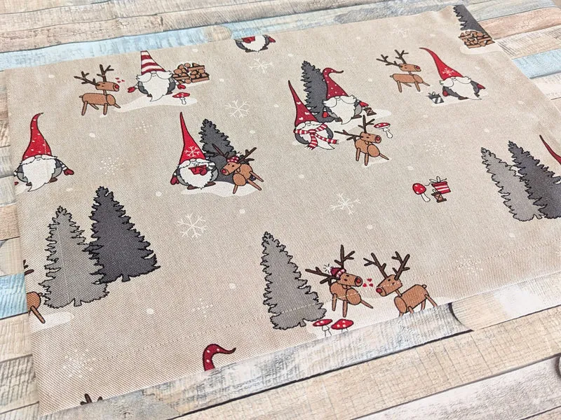 Platzset, Tischset, Unterlage mit Wichtel für Weihnachten und Advent
