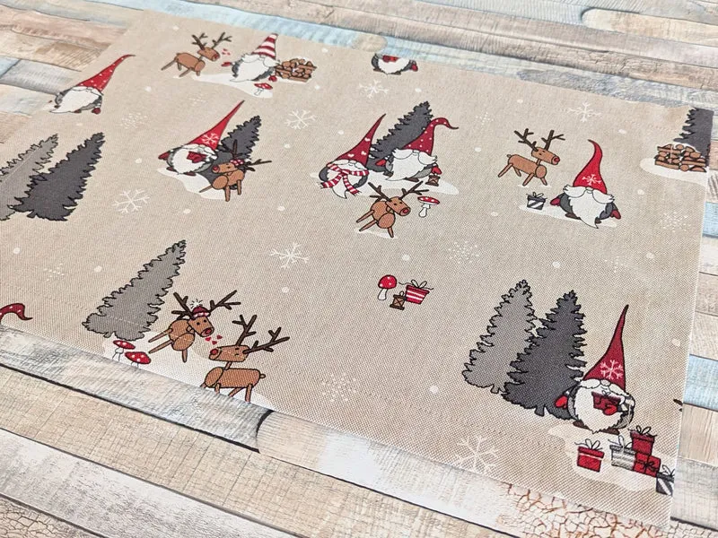 Platzset, Tischset, Unterlage mit Wichtel für Weihnachten und Advent