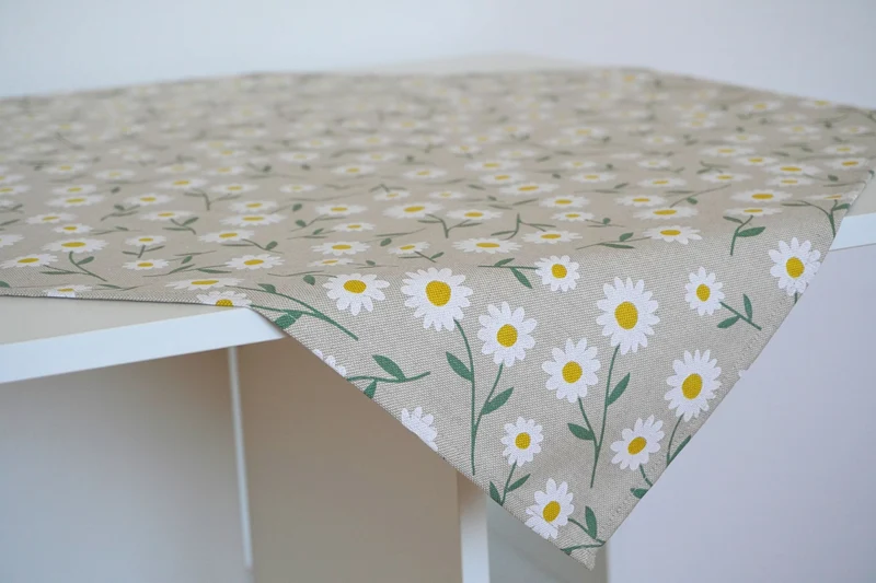 Blumen Tischdecke, Läufer - Gänseblümchen und Margeriten
