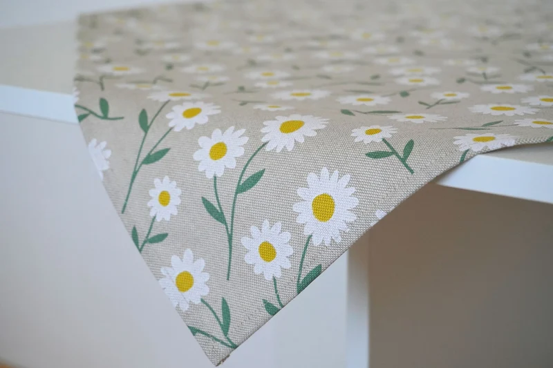 Blumen Tischdecke, Läufer - Gänseblümchen und Margeriten