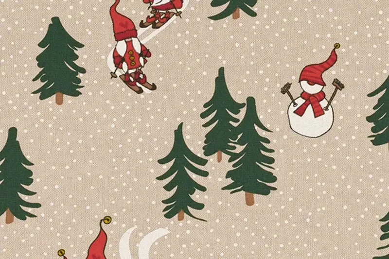 Weihnachtstischdecke, Tischläufer mit Weihnachts- und Wichtelmotiven