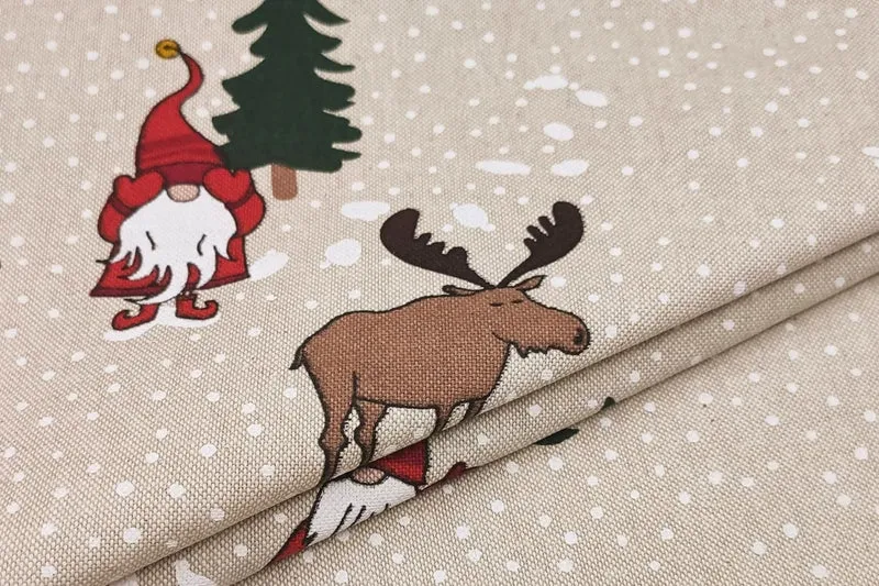 Weihnachtstischdecke, Tischläufer mit Weihnachts- und Wichtelmotiven