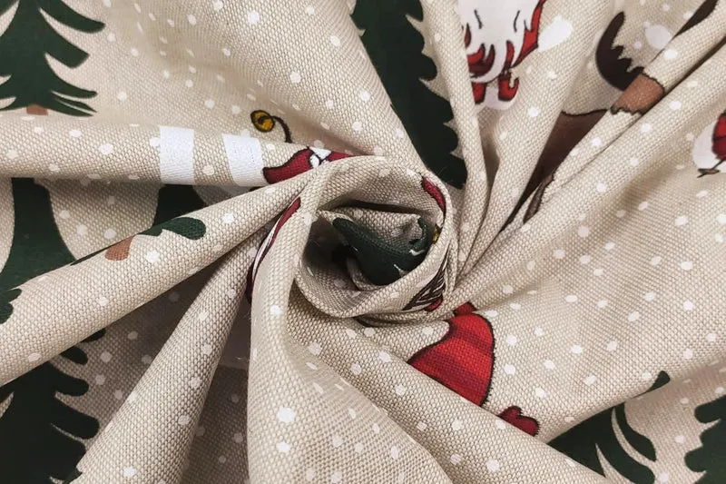 Weihnachtstischdecke, Tischläufer mit Weihnachts- und Wichtelmotiven