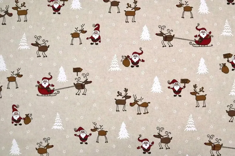 Weihnachtstischdecke, Tischläufer mit Weihnachts- und Wichtelmotiven