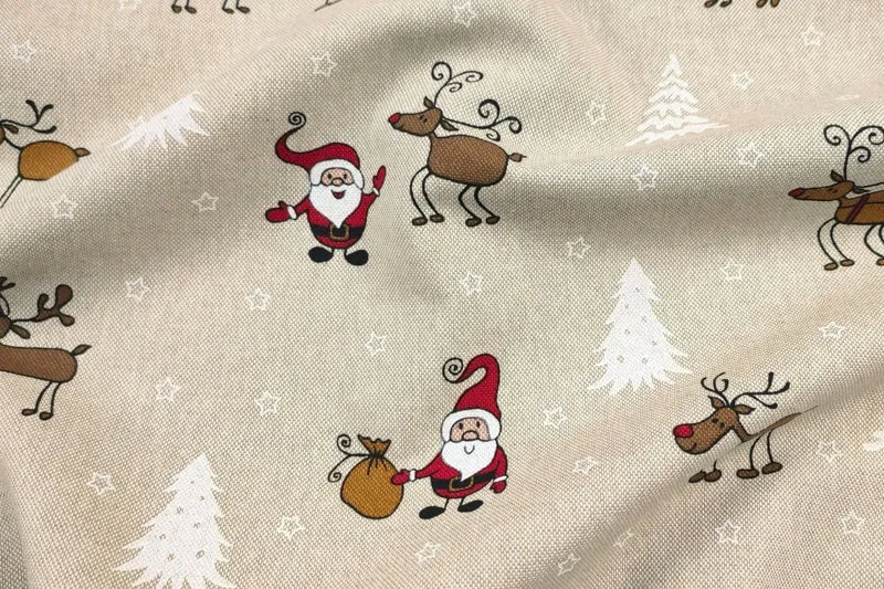 Weihnachtstischdecke, Tischläufer mit Weihnachts- und Wichtelmotiven