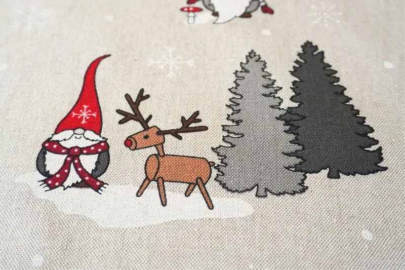 Weihnachtstischdecke, Tischläufer mit Weihnachts- und Wichtelmotiven