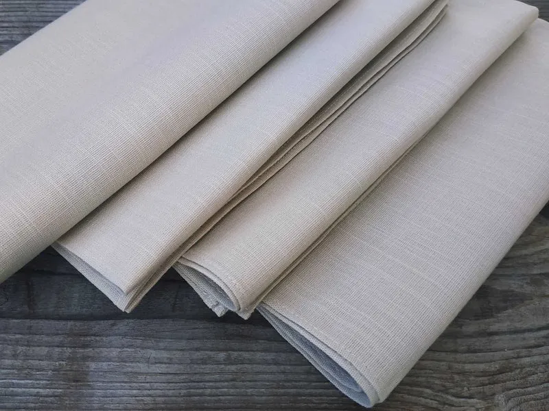 Beige Leinen Stoffservietten als 4er Set