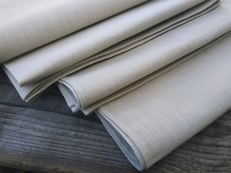 Beige Leinen Stoffservietten als 4er Set