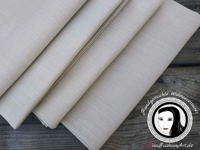 Beige Leinen Stoffservietten als 4er Set