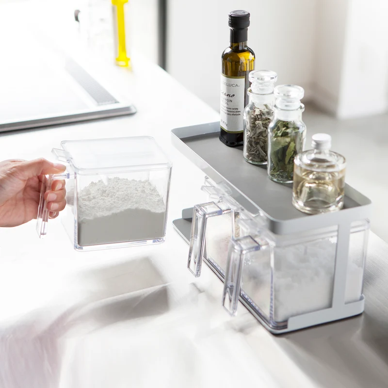 Seasoning Boxes (Set of 3) & Rack