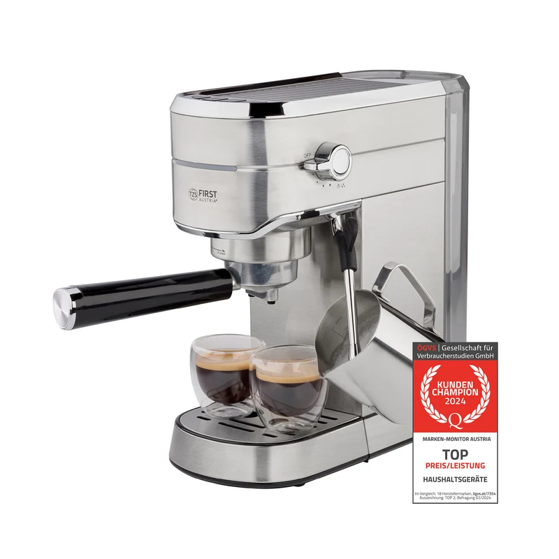 Siebträgermaschine 1,5L, 15 bar, mit Milchschäumer