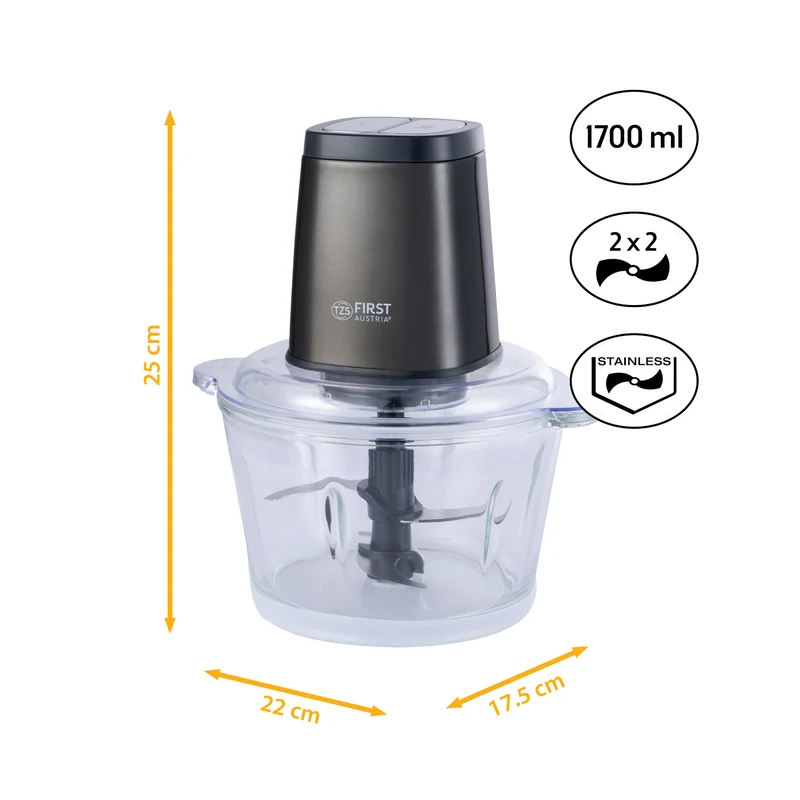 Zerkleinerer 1,7 L Glas, 500 W, 4 Edelstahlmesser