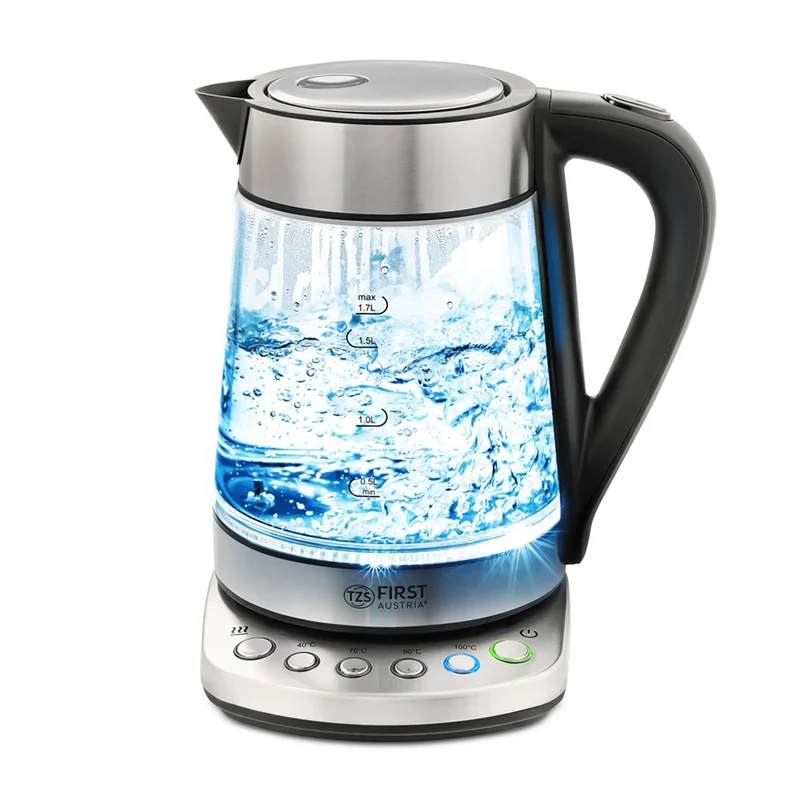 Wasserkocher 1,7 L Glas, 4 Temperaturstufen, Warmhaltefunktion