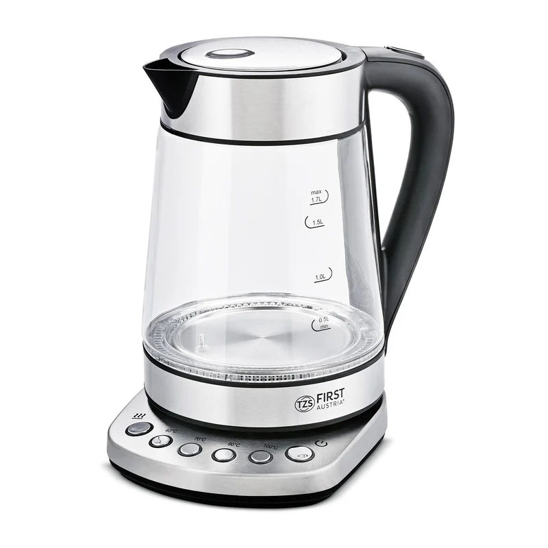 Wasserkocher 1,7 L Glas, 4 Temperaturstufen, Warmhaltefunktion
