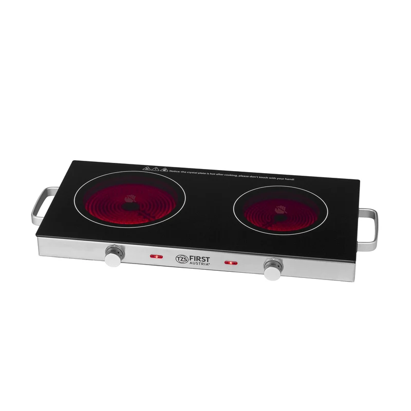 Infrarot-Doppelkochplatte 2800W, Glaskeramik, 20/16,5 cm
