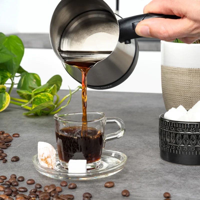 Kaffeekocher Edelstahl, 800 W, 360°-Sockel