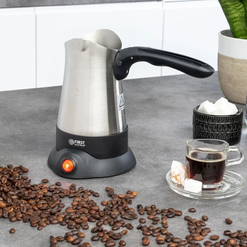 Kaffeekocher Edelstahl, 800 W, 360°-Sockel