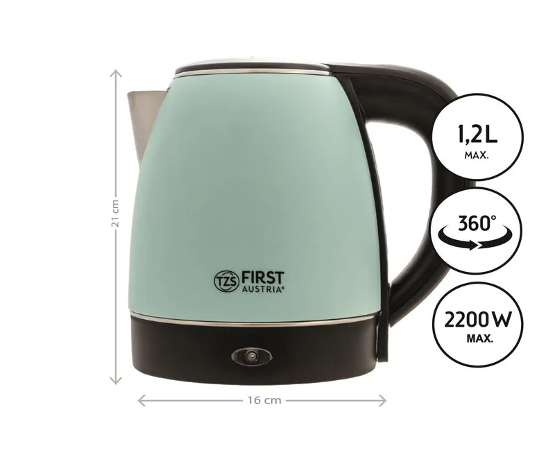 Wasserkocher 1,2 L Edelstahl, kompakt, Doppelwand