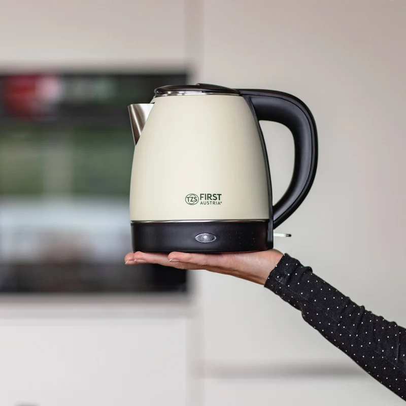 Wasserkocher 1,2 L Edelstahl, kompakt, Doppelwand