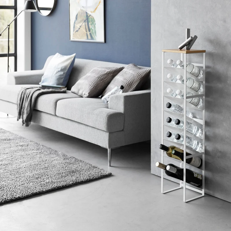 8-Tiered Wood-Top Bottle Rack
