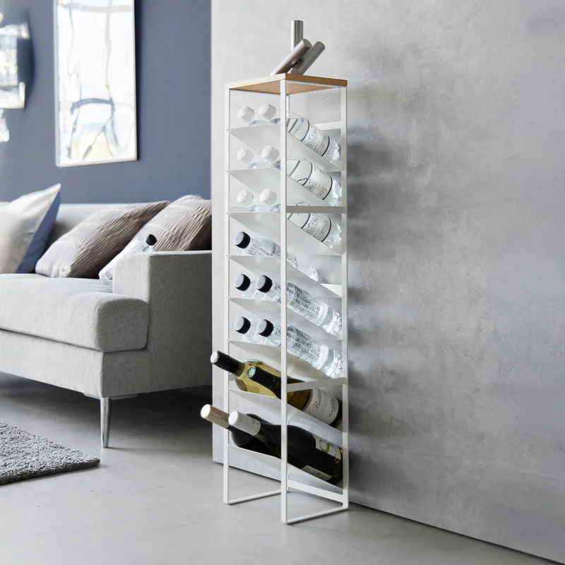 8-Tiered Wood-Top Bottle Rack