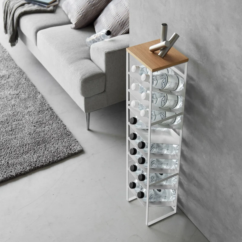 8-Tiered Wood-Top Bottle Rack