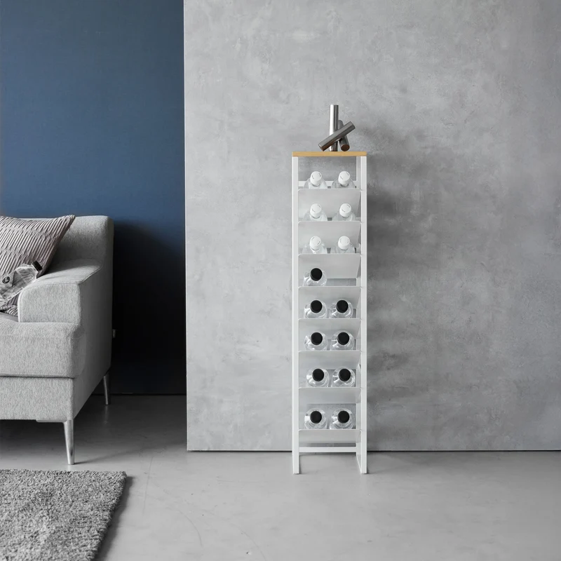 8-Tiered Wood-Top Bottle Rack