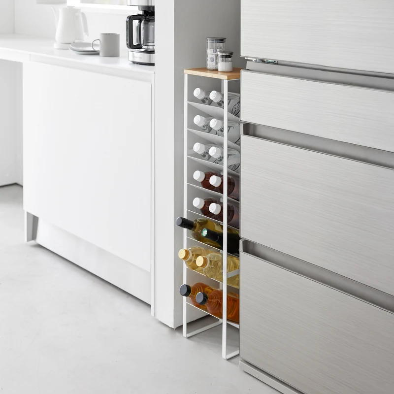 8-Tiered Wood-Top Bottle Rack