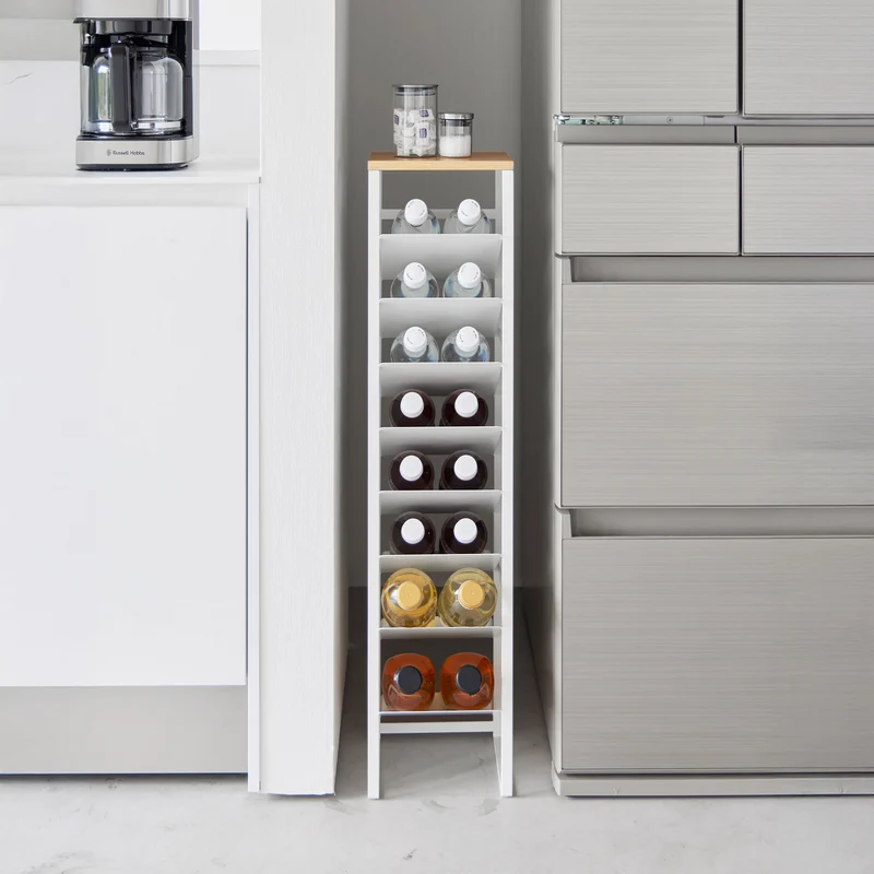 8-Tiered Wood-Top Bottle Rack