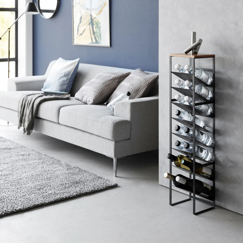 8-Tiered Wood-Top Bottle Rack
