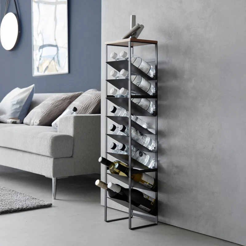 8-Tiered Wood-Top Bottle Rack