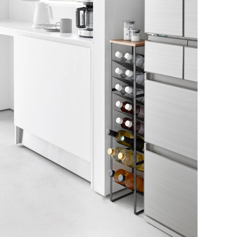 8-Tiered Wood-Top Bottle Rack