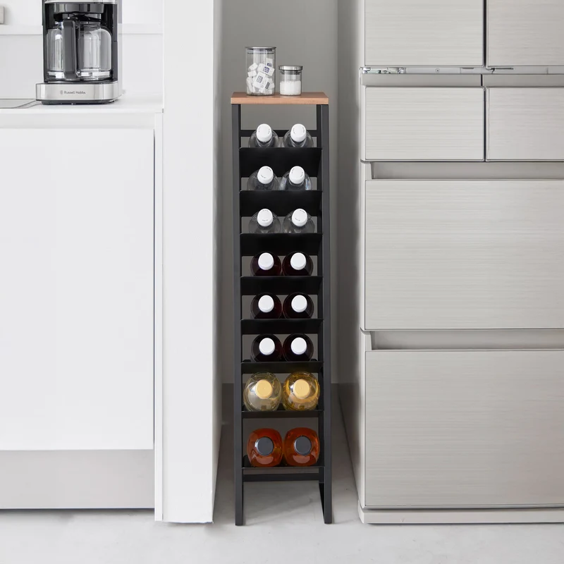 8-Tiered Wood-Top Bottle Rack