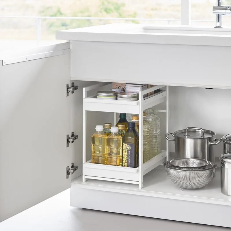 2-Tiered Sliding Under-Sink Organizer