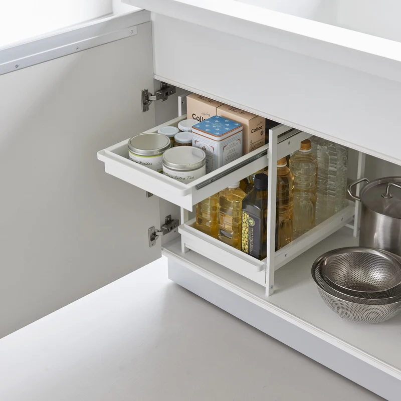 2-Tiered Sliding Under-Sink Organizer