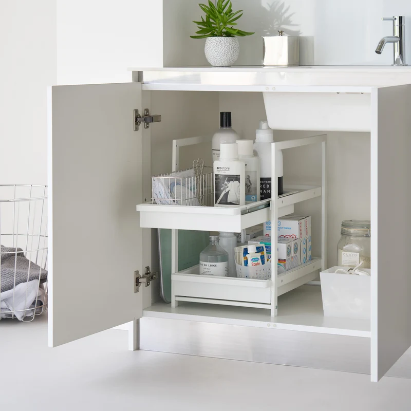 2-Tiered Sliding Under-Sink Organizer