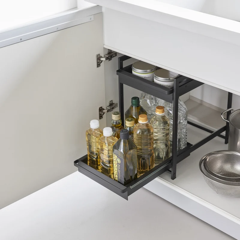 2-Tiered Sliding Under-Sink Organizer