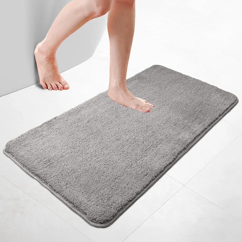 Badematte Rutschfeste Mikrofaser Badezimmerteppich 60x110cm Grau