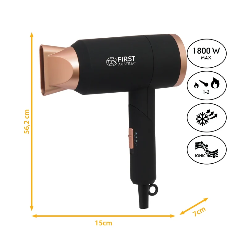 Reisehaartrockner 450 g, klappbarer Griff, Ionen-Technologie