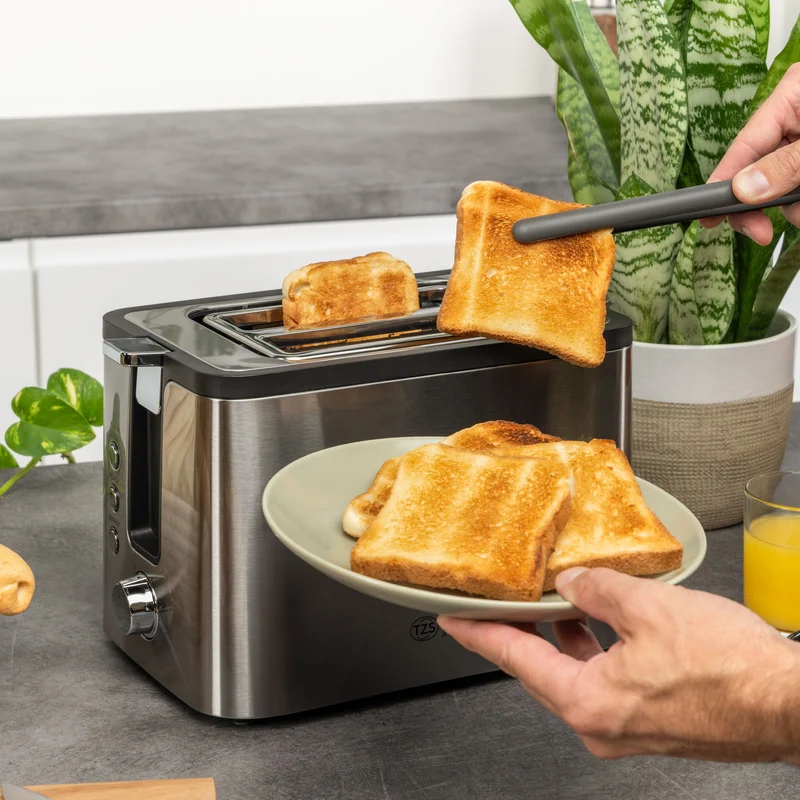 Toaster 2 Scheiben, Edelstahl, breite Schlitze