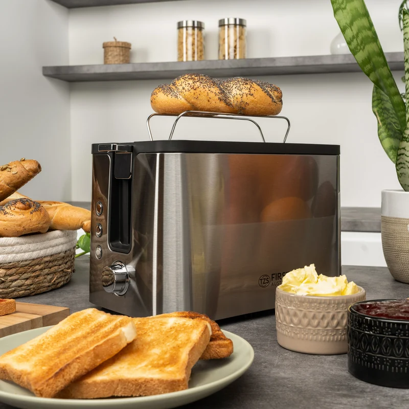 Toaster 2 Scheiben, Edelstahl, breite Schlitze