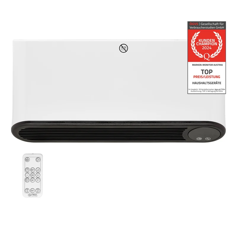Wandheizlüfter 2000 W, PTC-Keramik, 12-Stunden-Timer
