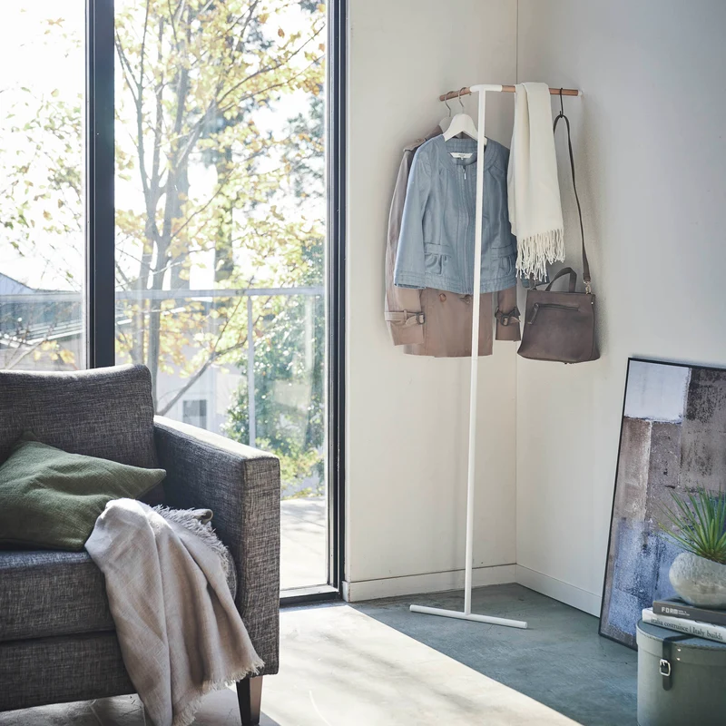 Leaning Corner Coat Rack