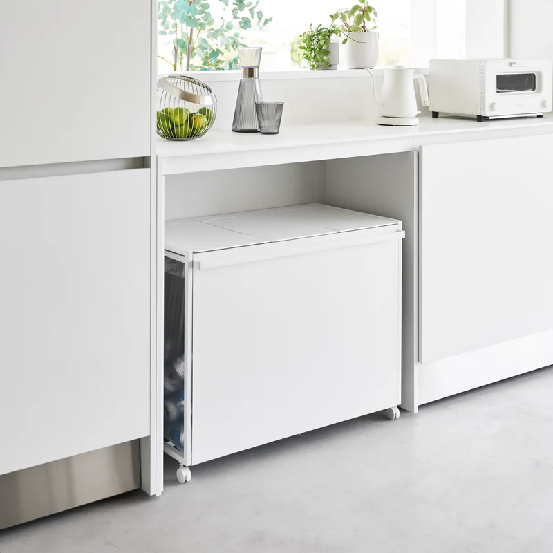 3-Compartment Trash Can with Casters